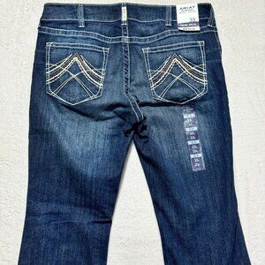 NEW Ariat Real Denim Jeans Low Rise Boot Cut Dark Wash Women's 33L